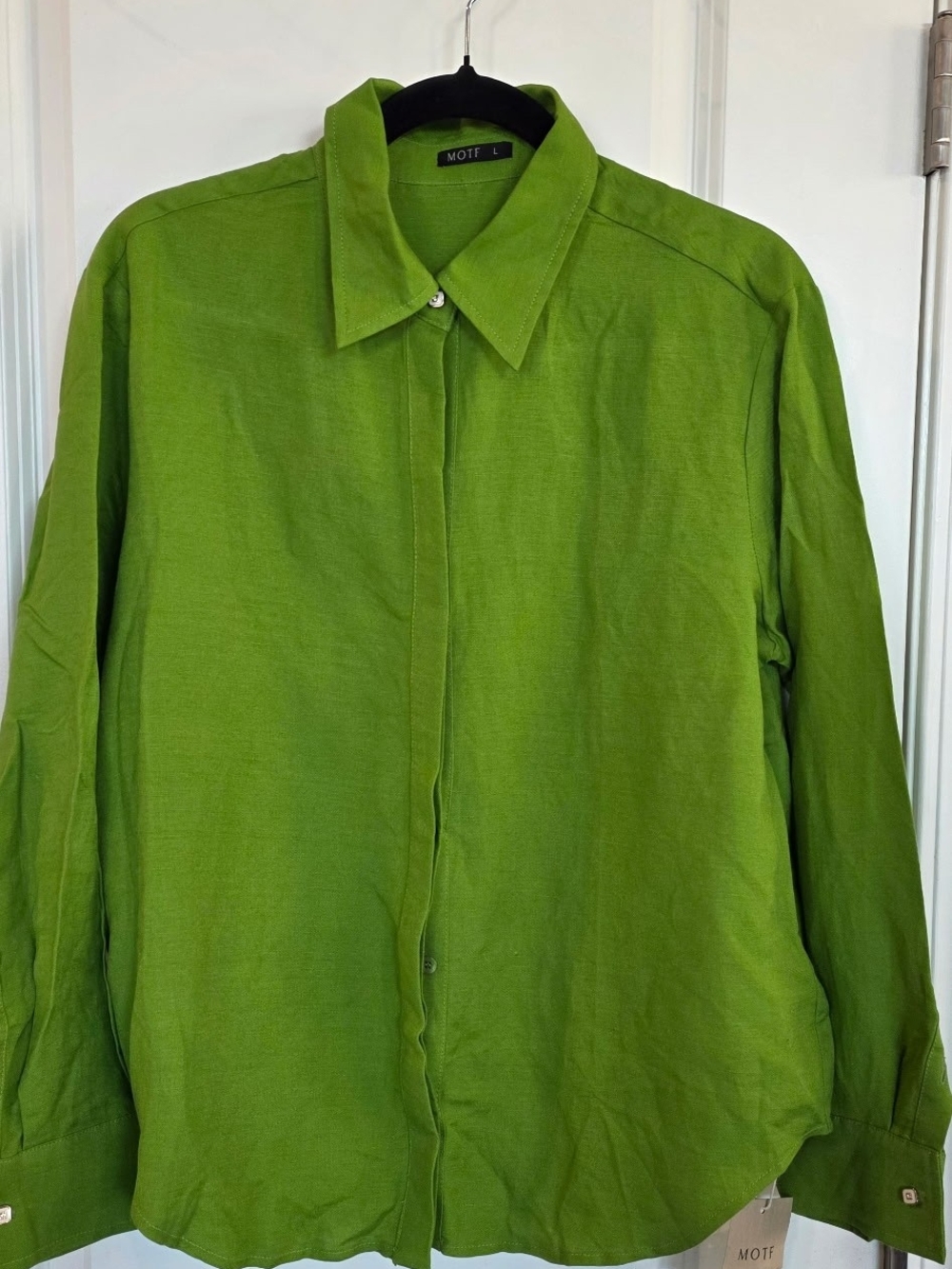MOTF Lime Green Button-Up Blouse